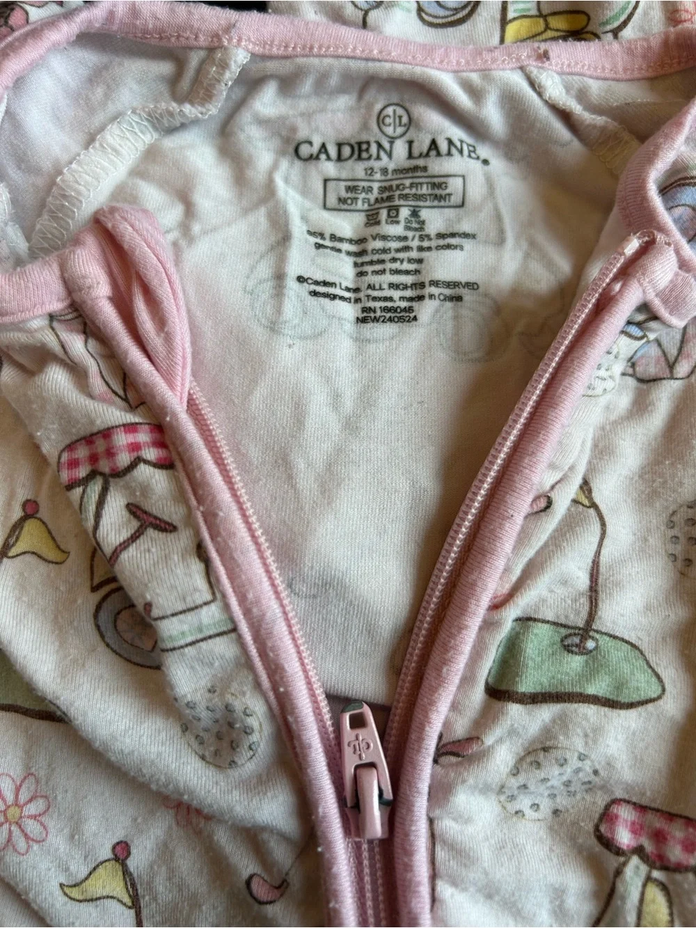 Caden Lane Pink Footed One-Piece golf print “Country Club Cutie” print